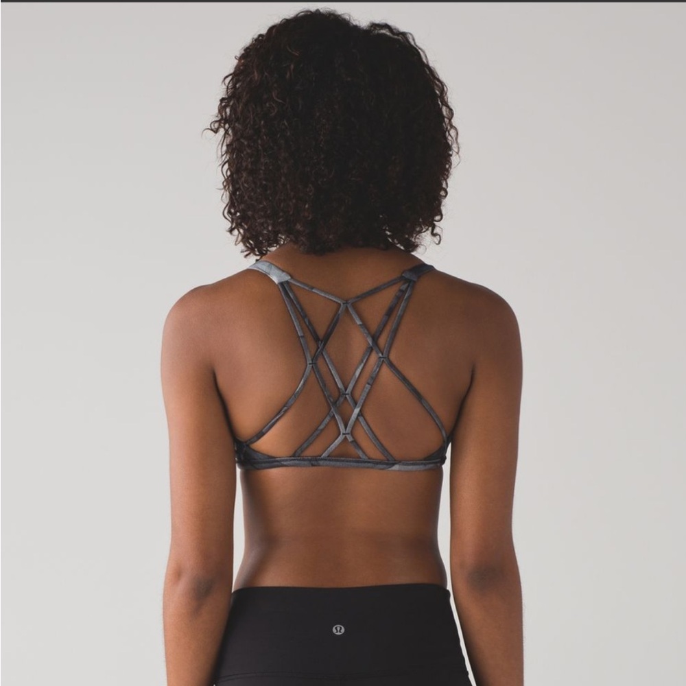 Lululemon Gray Free To Be Zen Strappy Bra Size 2 EUC